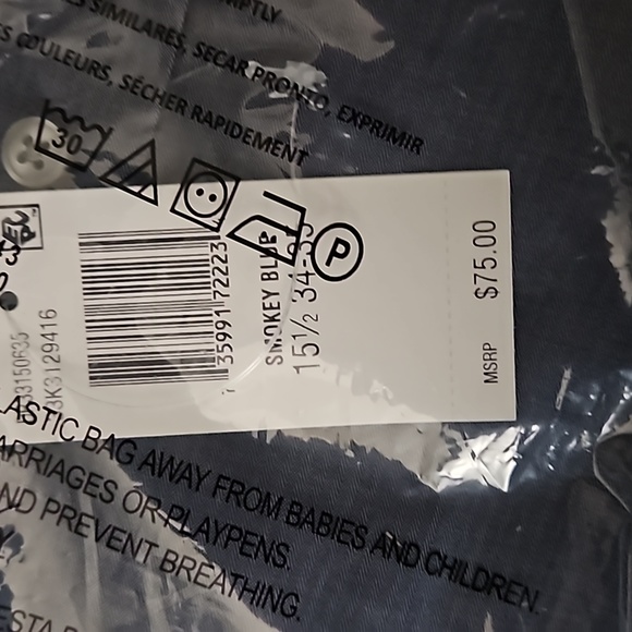 Calvin Klein Mens Herringbone Dress Shirt.BRAND NEW IN ORIGINAL PACKAGING!! - Picture 4 of 4